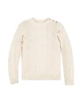 Hope & Henry Women's Cable Knit Fisherman Sweater