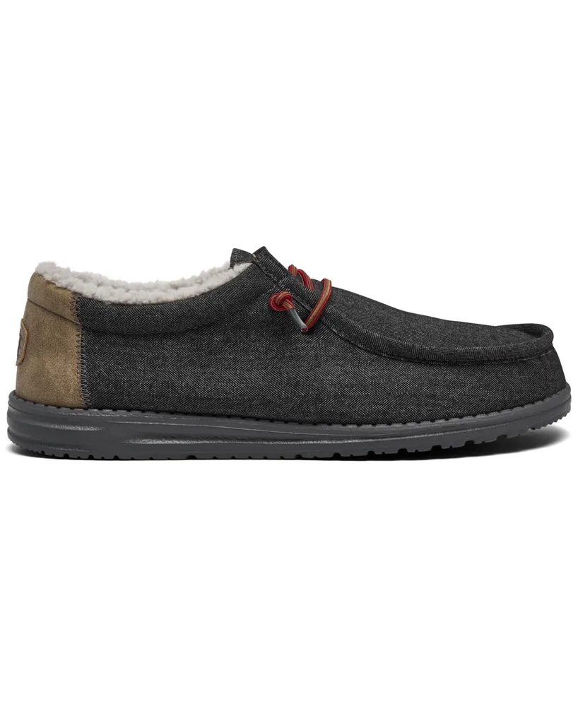 Hey Dude Men's Wally Black Shell Casual Slip-On Moccasin Sneakers from Finish Line
