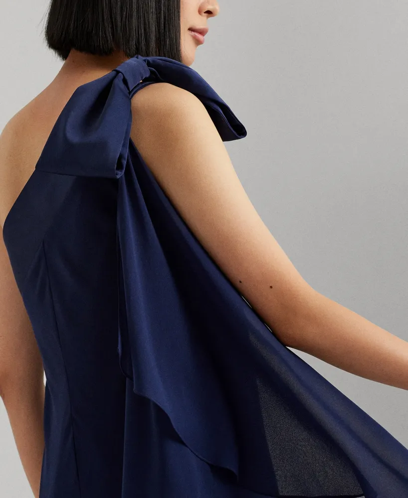 Lauren Ralph Lauren Women's One-Shoulder Satin-Trim Dress