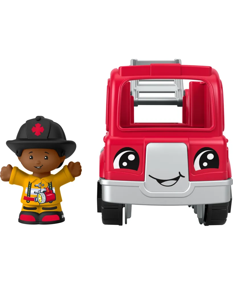 Fisher Price Little People Toy Firetruck and Firefighter Figure Set for Toddlers, 2 Pieces - Multi