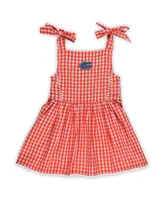 Girls Toddler Garb Orange Florida Gators Teagan Gingham Sleeveless Dress