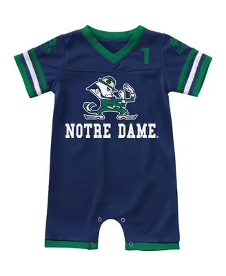 Infant Boys and Girls Colosseum Navy Notre Dame Fighting Irish Bumpo Football Romper