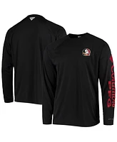 Men's Columbia Black Florida State Seminoles Terminal Tackle Omni-Shade Raglan Long Sleeve T-shirt