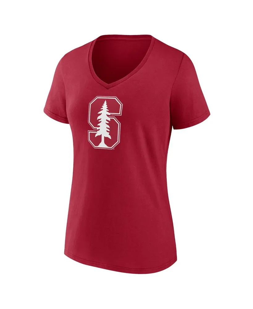 Women's Fanatics Cardinal Stanford Evergreen Logo V-Neck T-shirt