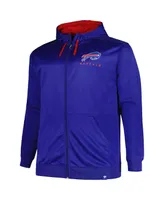 Men's Profile Royal Buffalo Bills Big and Tall Defender Full-Zip Hoodie