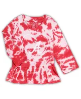 Girls Infant Wes & Willy Crimson Alabama Crimson Tide Tie-Dye Ruffle Raglan Long Sleeve T-shirt and Leggings Set