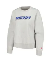 Women's League Collegiate Wear Ash Kentucky Wildcats Boxy Pullover Sweatshirt