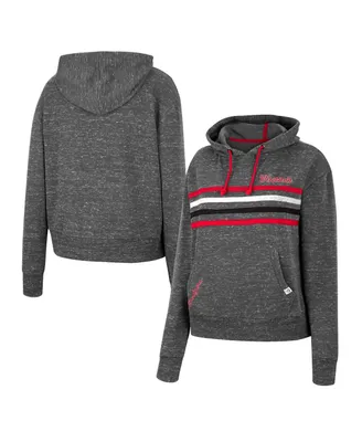Women's Colosseum Charcoal Wisconsin Badgers Backstage Speckled Pullover Hoodie