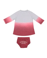 Newborn and Infant Girls Colosseum Gray, Crimson Distressed Alabama Crimson Tide Hand in Hand Ombre Dress and Bloomers Set
