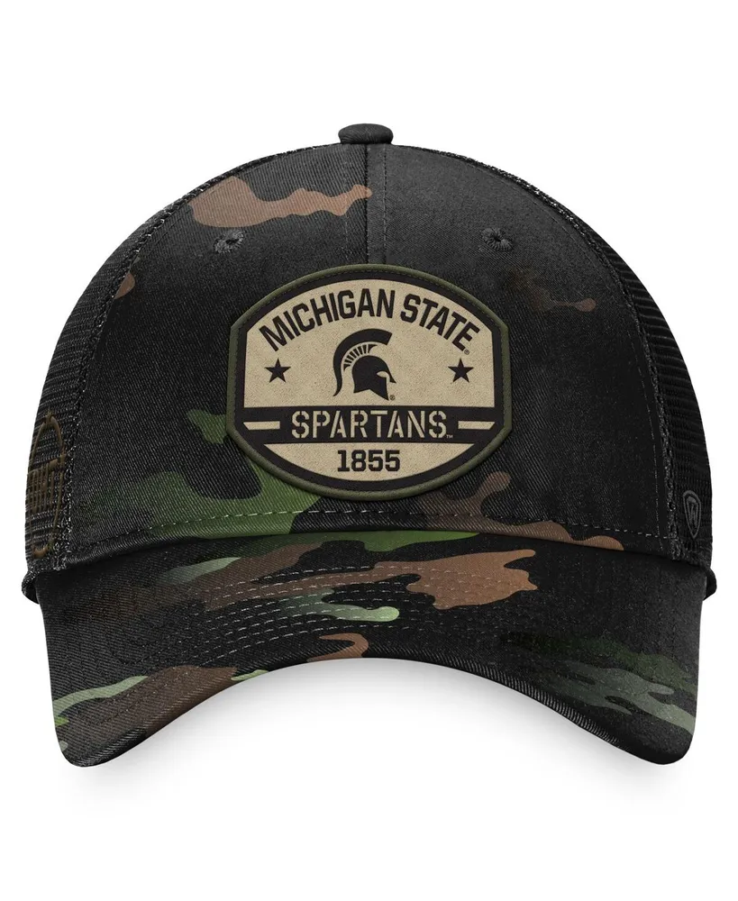 Men's Top of the World Black Michigan State Spartans Oht Delegate Trucker Adjustable Hat