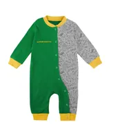 Newborn and Infant Boys and Girls Green Oregon Ducks Playbook Two-Tone Full-Snap Jumper