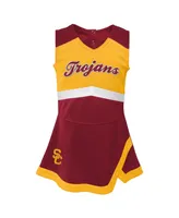 Girls Toddler Cardinal, Gold Usc Trojans Two-Piece Cheer Captain Jumper Dress and Bloomers Set