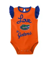 Girls Newborn and Infant Royal, Orange Florida Gators Spread the Love 2-Pack Bodysuit Set