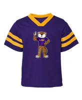 Toddler Boys and Girls Purple Lsu Tigers Two-Piece Red Zone Jersey Pants Set