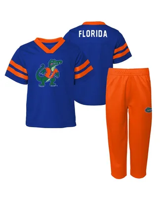 Toddler Boys and Girls Royal Florida Gators Two-Piece Red Zone Jersey Pants Set