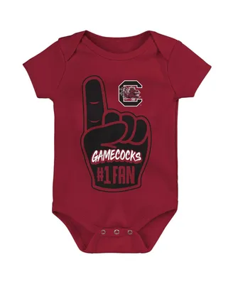 Newborn and Infant Boys Girls Garnet South Carolina Gamecocks #1 Fan Foam Finger Bodysuit