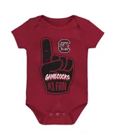 Newborn and Infant Boys Girls Garnet South Carolina Gamecocks #1 Fan Foam Finger Bodysuit