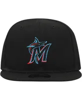 Infant Boys and Girls New Era Black Miami Marlins My First 9FIFTY Adjustable Hat