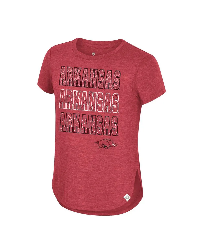 Big Girls Colosseum Cardinal Arkansas Razorbacks Hathaway T-shirt