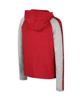 Big Boys Colosseum Scarlet Nebraska Huskers Ned Raglan Long Sleeve Hooded T-shirt