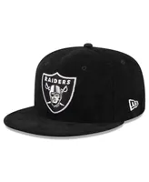 Men's New Era Black Las Vegas Raiders Throwback Cord 59FIFTY Fitted Hat