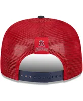 Men's New Era Red Los Angeles Angels Speed Golfer Trucker Snapback Hat