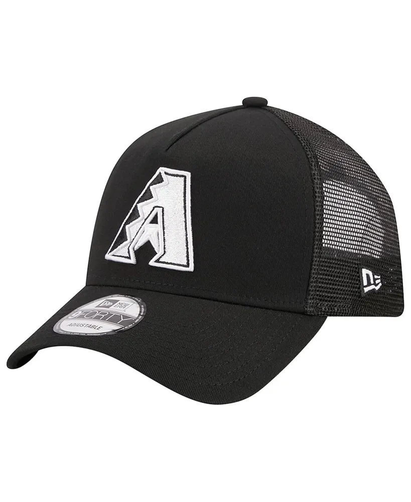 Men's New Era Black Arizona Diamondbacks A-Frame 9FORTY Trucker Adjustable Hat