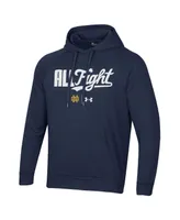 Men's Under Armour Navy Notre Dame Fighting Irish All Fight Raglan Pullover Hoodie