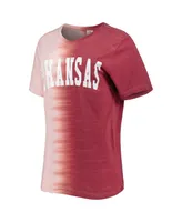 Women's Gameday Couture Cardinal Distressed Arkansas Razorbacks Find Your Groove Split-Dye T-shirt