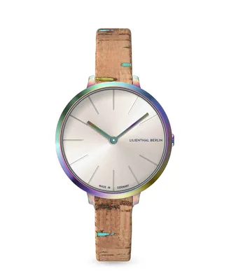 Lilienthal Berlin Women's Rosalux Rainbow Light Brown Cork Leather Watch 30mm