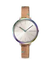 Lilienthal Berlin Women's Rosalux Rainbow Light Brown Cork Leather Watch 30mm