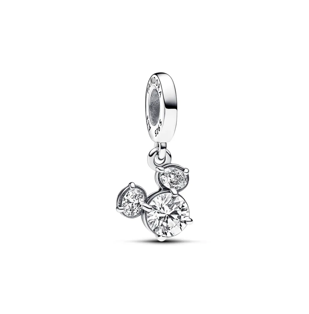 Pandora Disney Cubic Zirconia Mickey Mouse Head Silhouette Dangle Charm