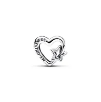 Pandora Sterling Silver Openwork Family Heart Star Charm