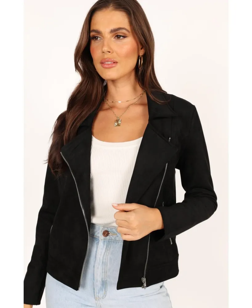 Petal and Pup Women's Spencer Faux Suede Moto Jacket