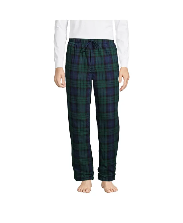 Lands' End Men's Tall High Pile Fleece Lined Flannel Pajama Pant