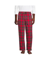 Lands' End Men's Tall High Pile Fleece Lined Flannel Pajama Pant