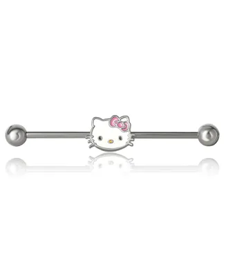 Hello Kitty Sanrio Womens Cartilage Earring Jewelry, Stainless Steel Piercing Element with Slide Charm, Official License