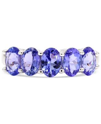 Tanzanite Oval Five Stone Ring (2-1/2 ct. t.w.) in 10k White Gold