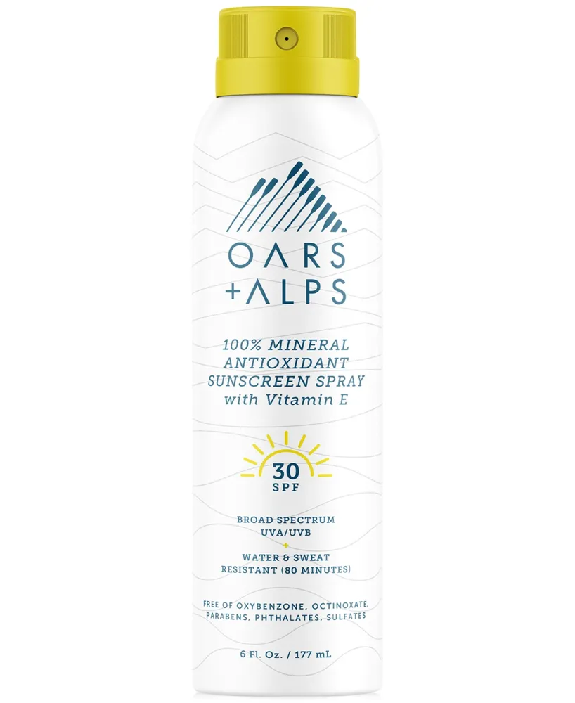 Oars + Alps 100% Mineral Antioxidant Sunscreen Spray Spf 30, 6 oz.