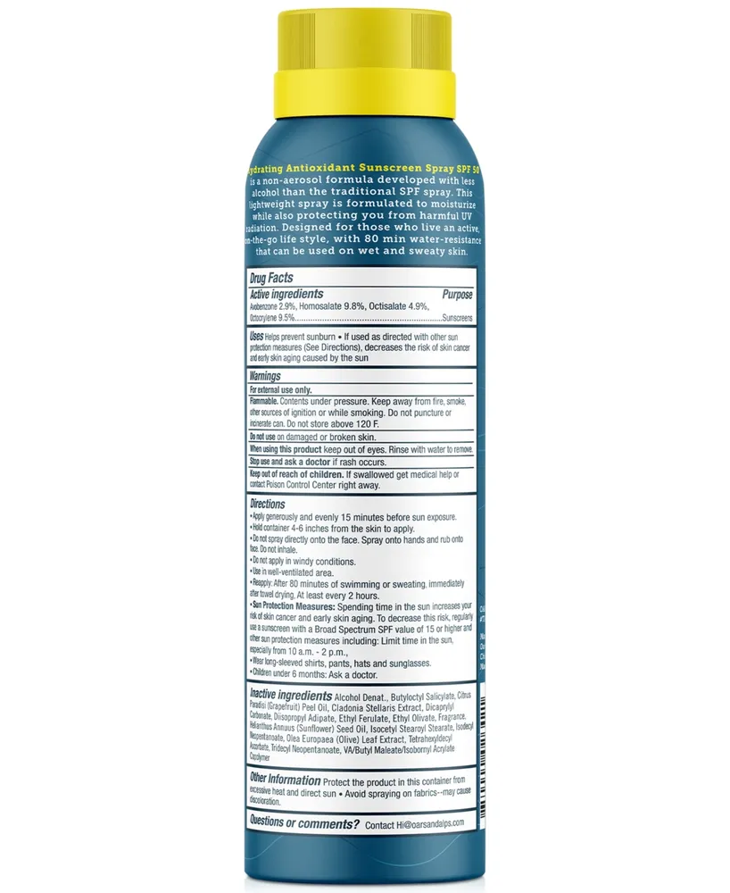 Oars + Alps Hydrating Antioxidant Sunscreen Spray Spf 50, 6