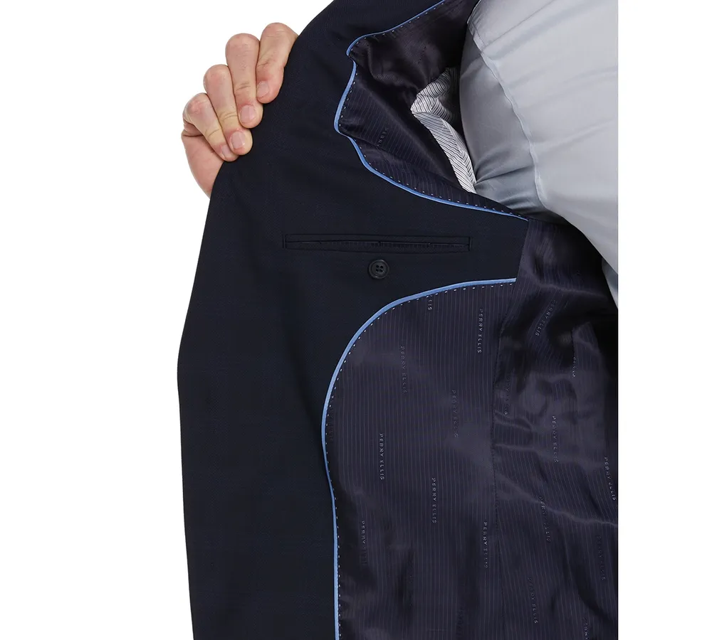 Perry Ellis Men's Slim Fit Stretch Plaid Suit Jacket