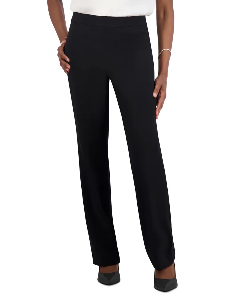 Kasper Pull-On Straight-Leg Pants, Regular & Plus Sizes