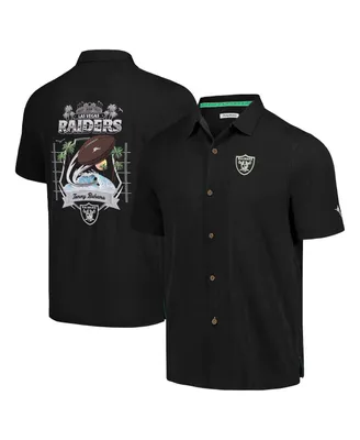 Men's Tommy Bahama Black Las Vegas Raiders Tidal Kickoff Camp Button-Up Shirt