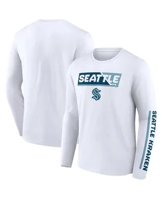 Men's Fanatics White Seattle Kraken Breakaway Combo Long Sleeve T-shirt