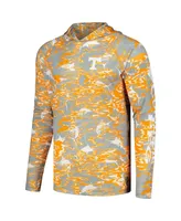 Men's Columbia Tennessee Orange Volunteers Pfg Terminal Tackle Omni-Shade Rippled Long Sleeve Hooded T-shirt