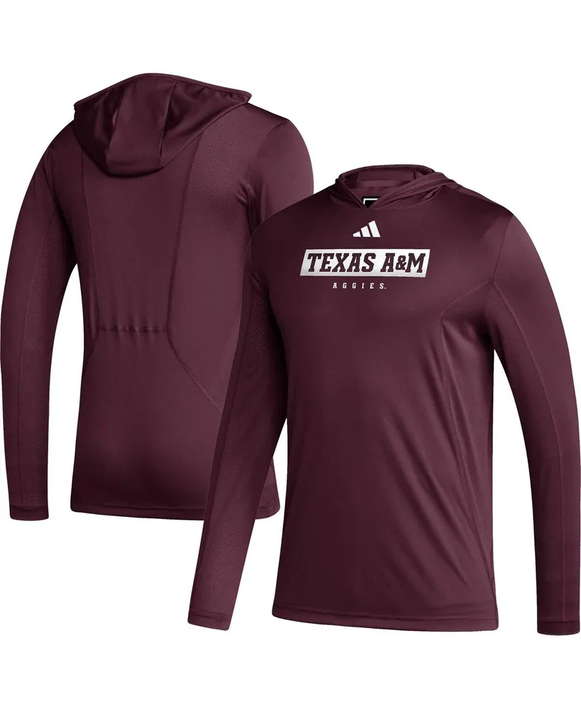 Men's adidas Maroon Texas A&M Aggies Sideline Aeroready Hooded Long Sleeve T-shirt