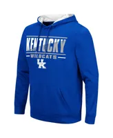 Men's Colosseum Royal Kentucky Wildcats Slash Stack 2.0 Pullover Hoodie