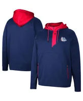 Men's Colosseum Navy Gonzaga Bulldogs Luge 3.0 Quarter-Zip Hoodie