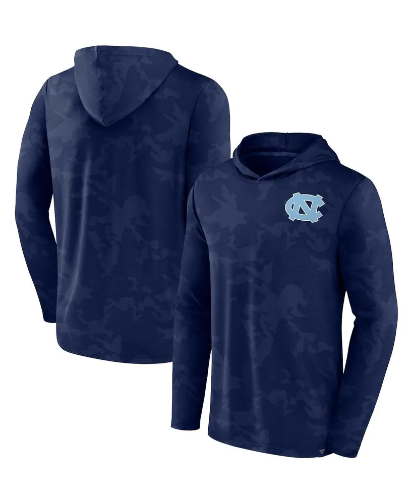 Men's Fanatics Navy North Carolina Tar Heels Camo Hoodie Long Sleeve T-shirt