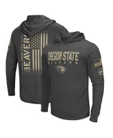 Men's Colosseum Charcoal Distressed Oregon State Beavers Team Oht Military-Inspired Appreciation Hoodie Long Sleeve T-shirt